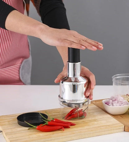 Manual Garlic Cutter – Multi-Function Stainless Steel Vegetable Chopper