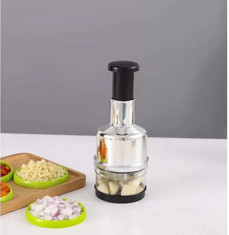 Manual Garlic Cutter – Multi-Function Stainless Steel Vegetable Chopper